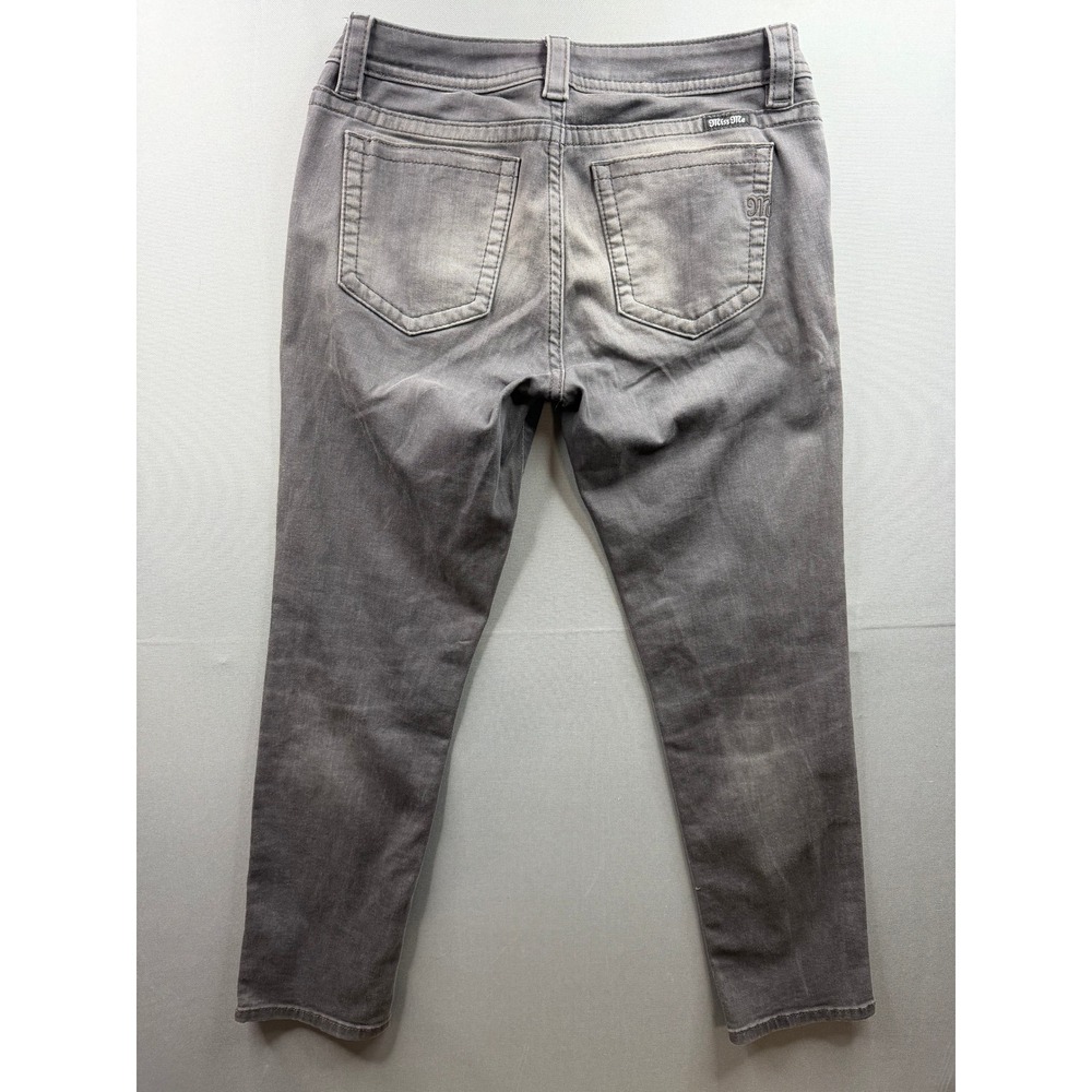 Miss Me Skinny Jeans Womens Grey Mid-Rise Faded Denim 31x29